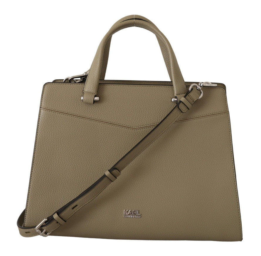 Karl Lagerfeld Sage Green Leather Tote Bag - Ellie Belle