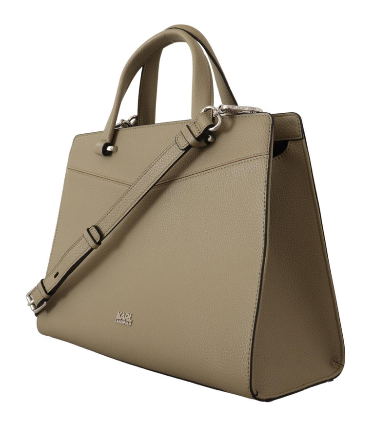 Karl Lagerfeld Sage Green Leather Tote Bag - Ellie Belle