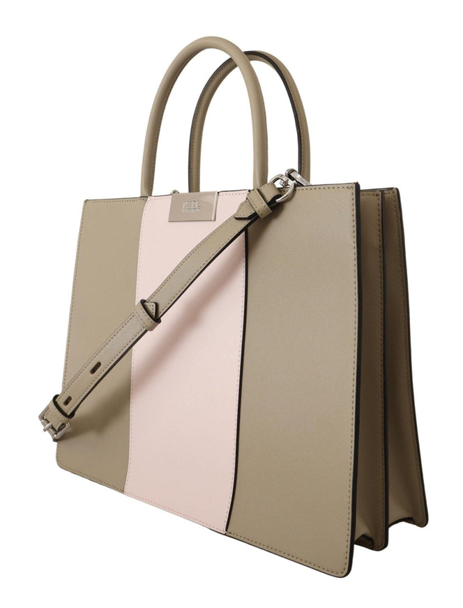 Karl Lagerfeld Sage Green Polyurethane Tote Shoulder Bag - Ellie Belle