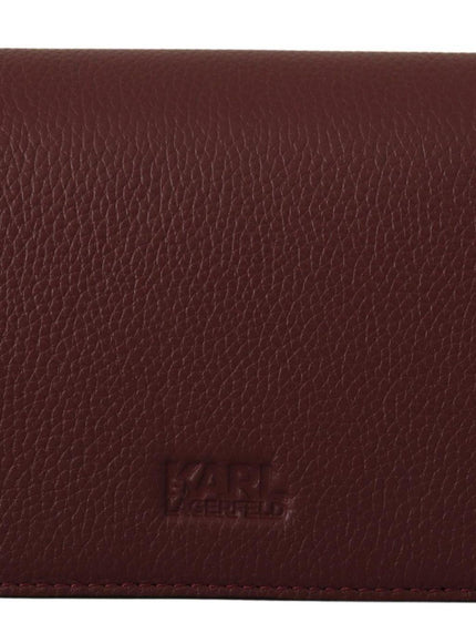 Karl Lagerfeld Wine Leather Evening Clutch Bag - Ellie Belle