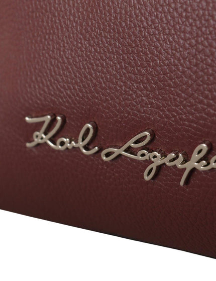 Karl Lagerfeld Wine Pebble Leather Tote Bag - Ellie Belle