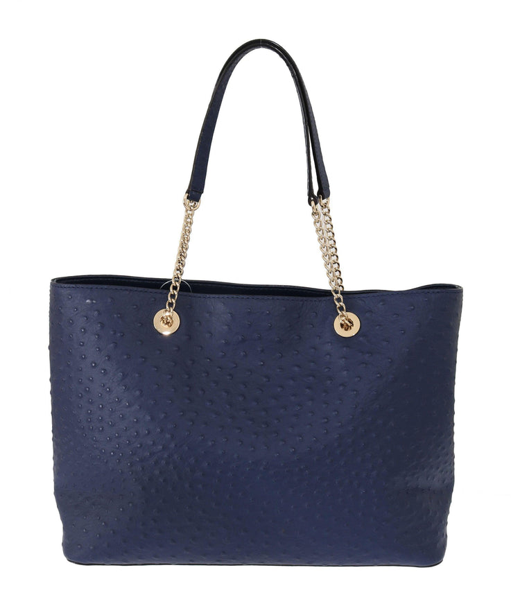 Kate Spade Blue Leather Halsey la vita Ostrich Handbag - Ellie Belle