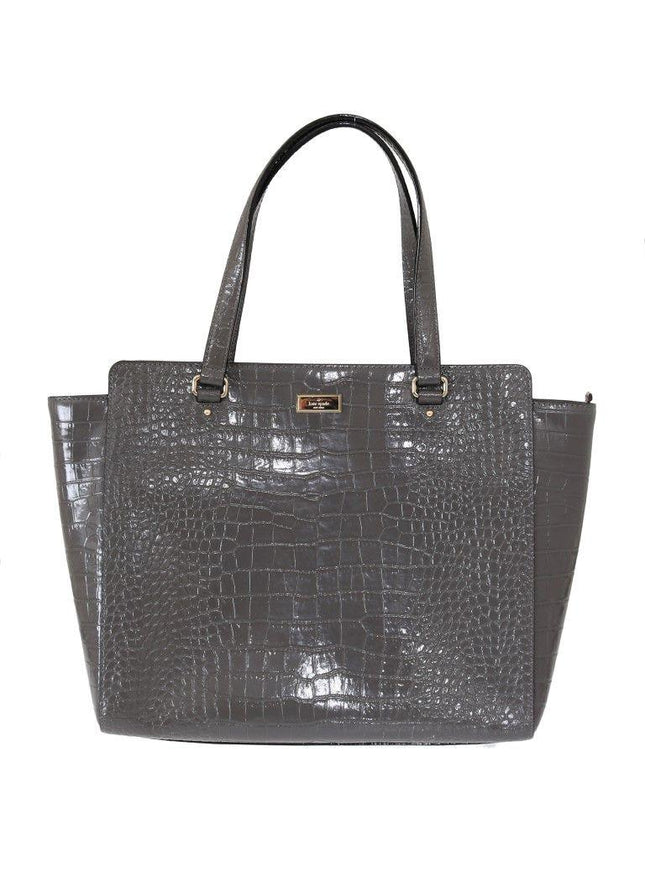 Kate Spade Gray Elissa Bristol Drive Croc Hand Bag - Ellie Belle