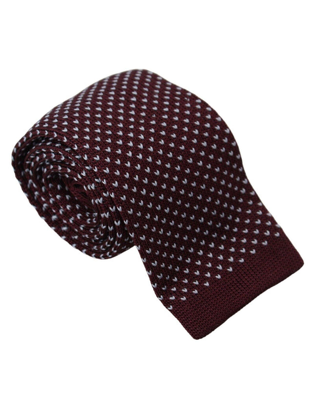 Lanvin Bordeaux Dotted Classic Necktie Adjustable Men Silk Tie - Ellie Belle