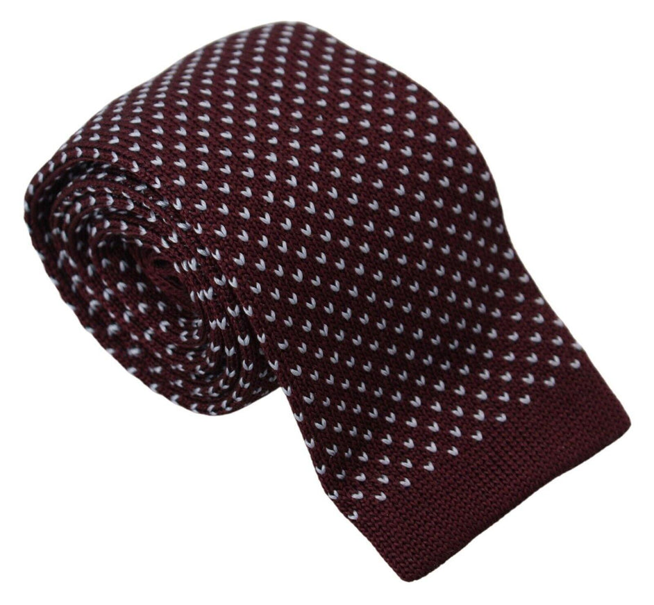 Lanvin Bordeaux Dotted Classic Necktie Adjustable Men Silk Tie - Ellie Belle