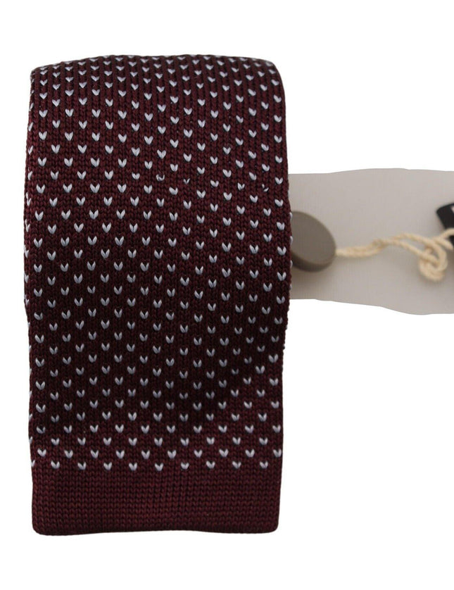 Lanvin Bordeaux Dotted Classic Necktie Adjustable Men Silk Tie - Ellie Belle