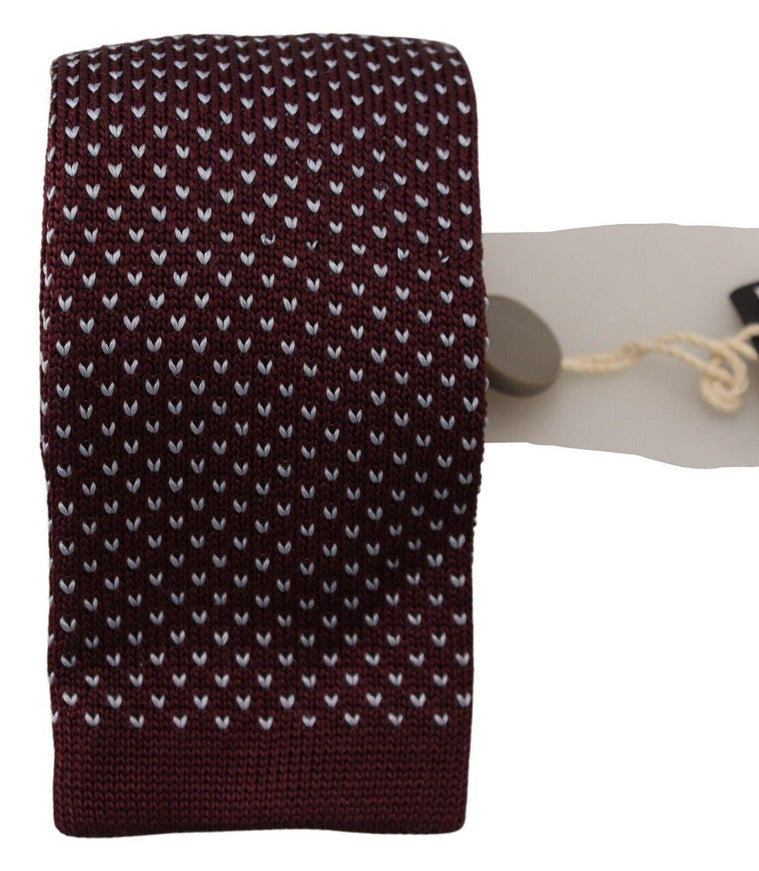 Lanvin Bordeaux Dotted Classic Necktie Adjustable Men Silk Tie - Ellie Belle