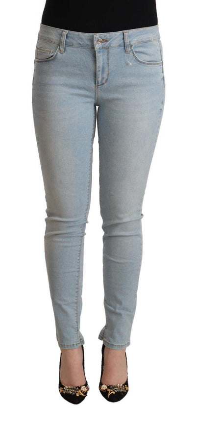 Liu Jo Light Blue Cotton Mid Waist Slim Fit Denim Jeans - Ellie Belle