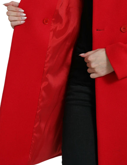 Liu Jo Red Wool Double Breasted Long Sleeves Coat Jacket - Ellie Belle