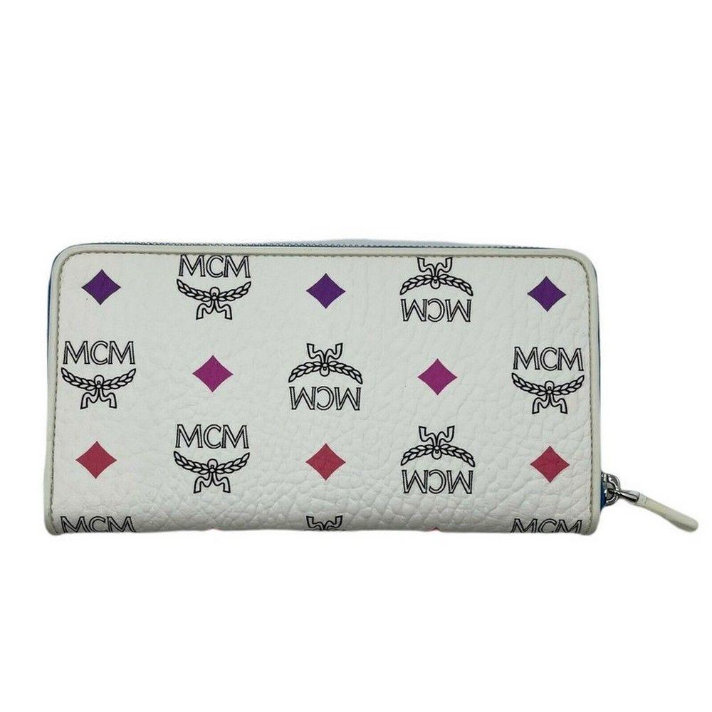 MCM MCM Women's Spectrum Diamond White Visetos Long Zip Around Wallet - Ellie Belle