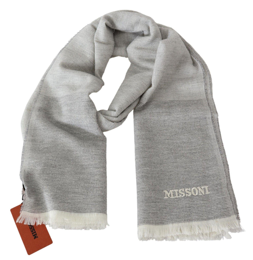 Missoni Beige 100% Wool Unisex Neck Wrap Scarf - Ellie Belle