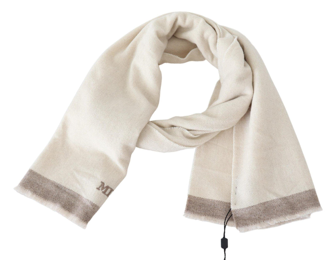 Missoni Beige Lined Wool Knit Neck Wrap Shawl - Ellie Belle