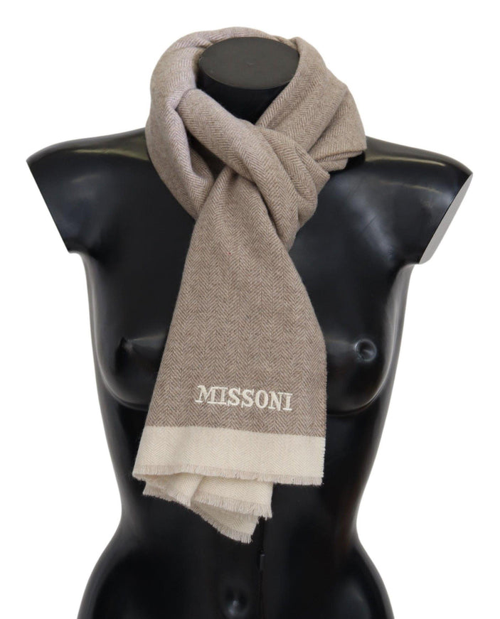 Missoni Beige Wool Unisex Neck Warmer Scarf - Ellie Belle