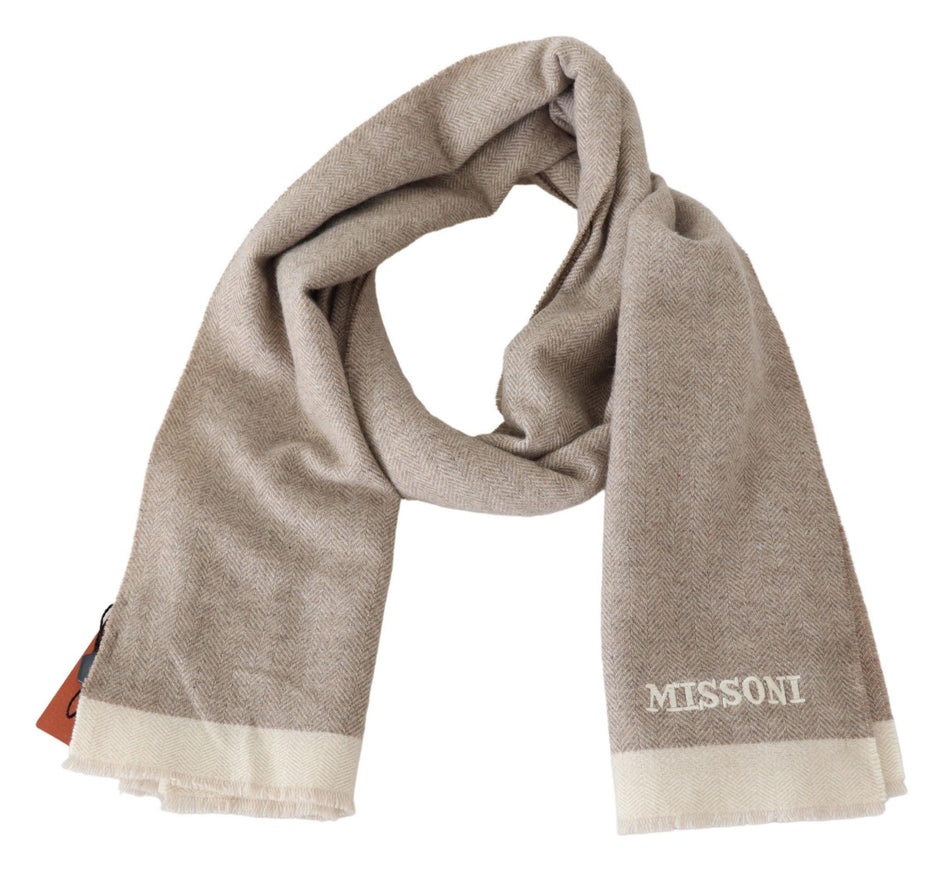 Missoni Beige Wool Unisex Neck Warmer Scarf - Ellie Belle