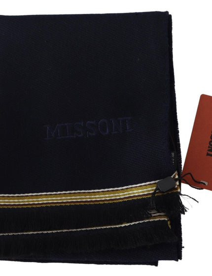 Missoni Black 100% Wool Unisex Neck Wrap Fringes Scarf - Ellie Belle