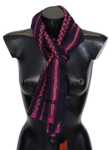 Missoni Black Pink Patterned Wool Unisex Neck Wrap Shawl - Ellie Belle