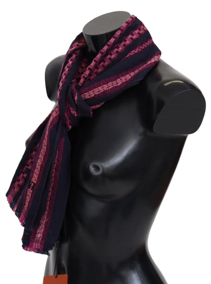Missoni Black Pink Patterned Wool Unisex Neck Wrap Shawl - Ellie Belle