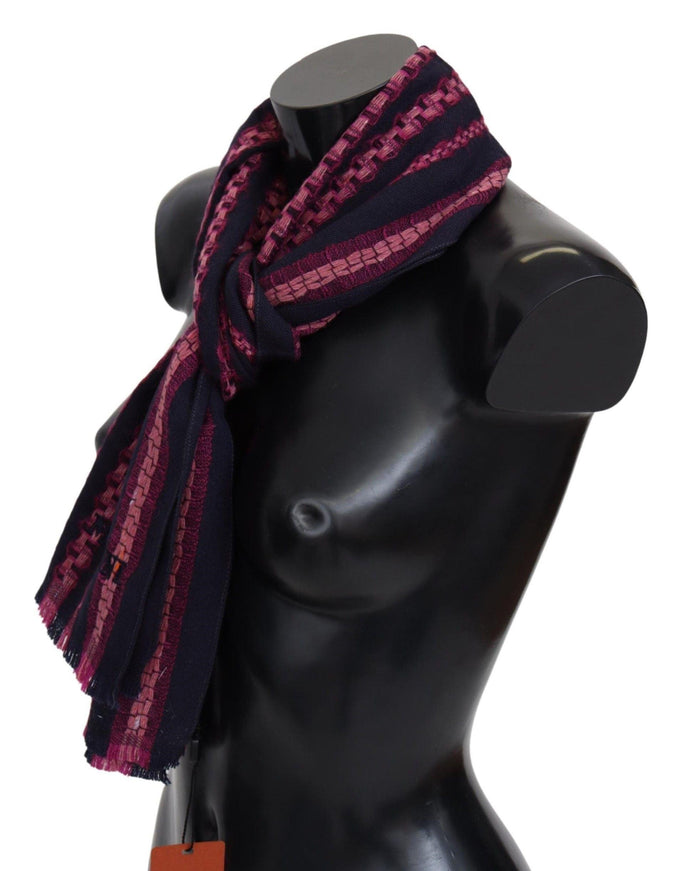 Missoni Black Pink Patterned Wool Unisex Neck Wrap Shawl - Ellie Belle