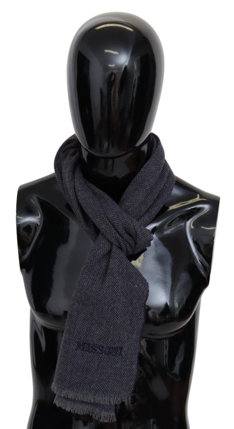 Missoni Black Wool Knit Unisex Neck Wrap Shawl - Ellie Belle