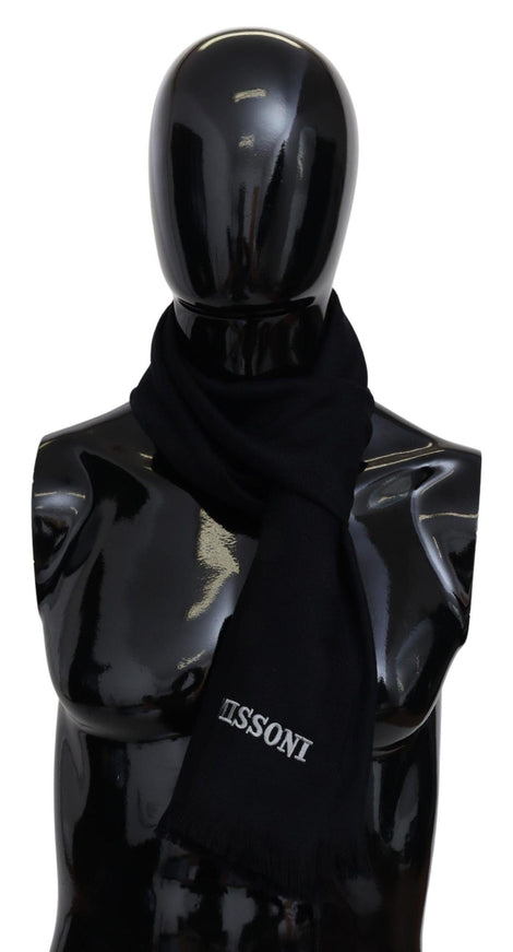 Missoni Black Wool Unisex Neck Wrap Shawl Scarf - Ellie Belle