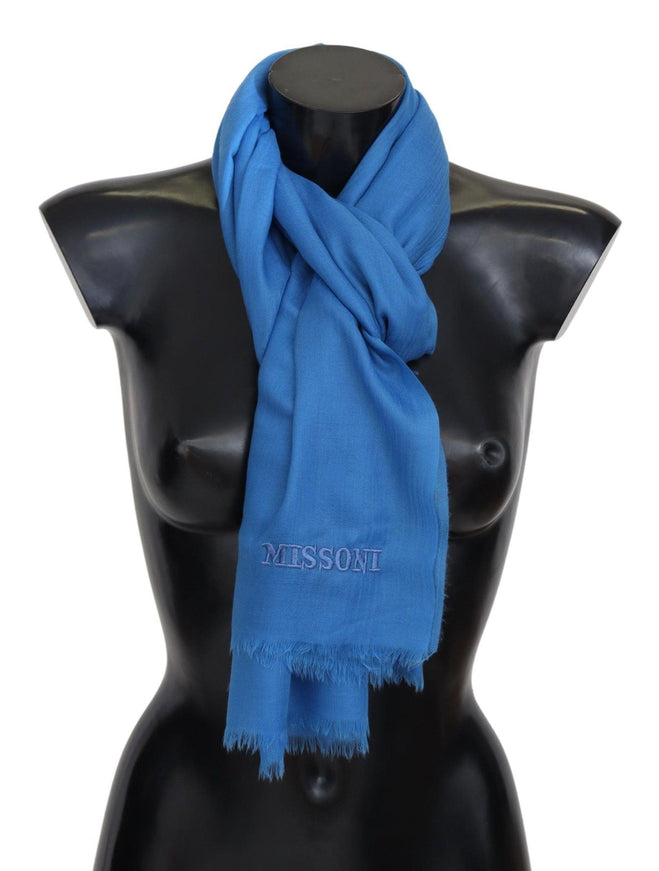 Missoni Blue Wool Unisex Neck Warmer Wrap Scarf - Ellie Belle