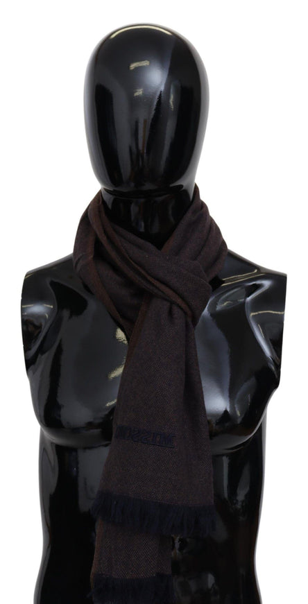 Missoni Brown 100% Cashmere Unisex Neck Wrap Fringes Scarf - Ellie Belle