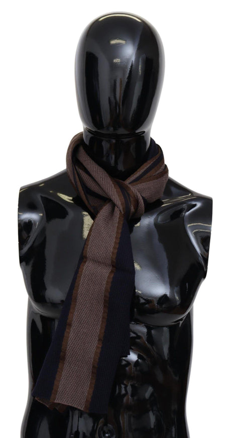 Missoni Brown Wool Striped Unisex Neck Wrap Shawl Scarf - Ellie Belle