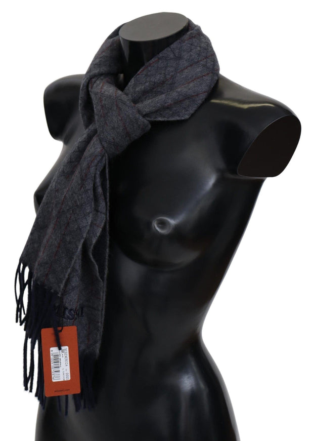 Missoni Gray Patterned Cashmere Unisex Neck Wrap Scarf - Ellie Belle