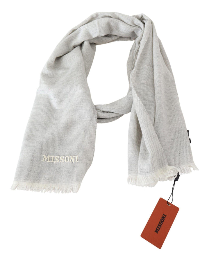 Missoni Gray Wool Knit Unisex Neck Wrap Scarf - Ellie Belle