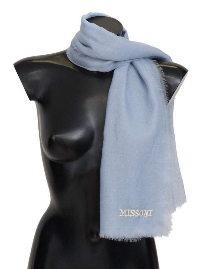 Missoni Light Blue Cashmere Unisex Neck Wrap Scarf - Ellie Belle