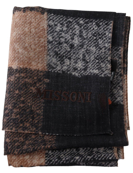 Missoni Multicolor Plaid Wool Unisex Neck Wrap Shawl Logo Scarf - Ellie Belle