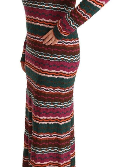 Missoni Multicolor Stripe Wool Knitted Maxi Sheath Dress - Ellie Belle