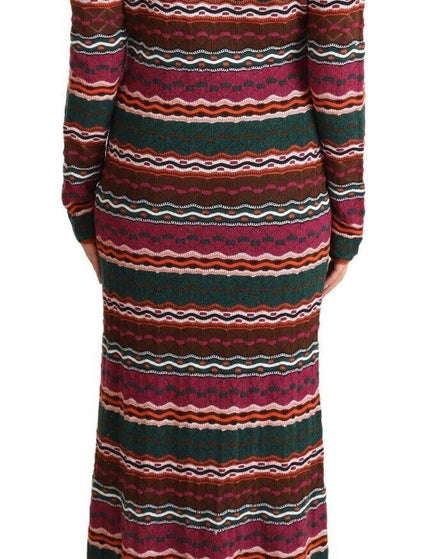 Missoni Multicolor Stripe Wool Knitted Maxi Sheath Dress - Ellie Belle
