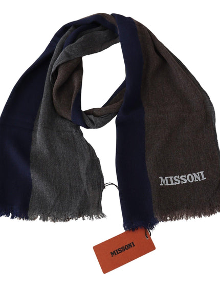 Missoni Multicolor Striped Wool Unisex Wrap Fringes Scarf - Ellie Belle