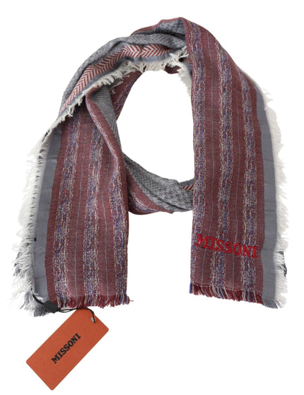 Missoni Multicolor Wool Blend Patterned Unisex Neck Wrap Scarf - Ellie Belle