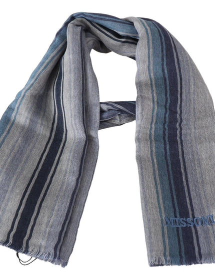 Missoni Multicolor Wool Striped Unisex Neck Wrap Shawl - Ellie Belle