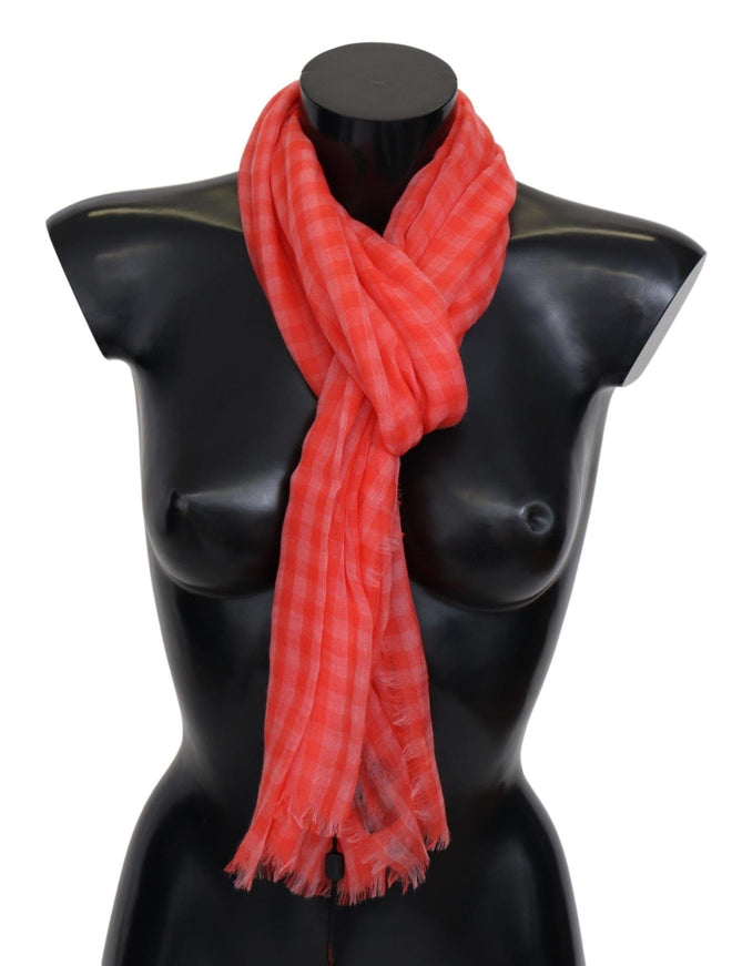 Missoni Orange Check Cashmere Unisex Wrap Fringes Scarf - Ellie Belle