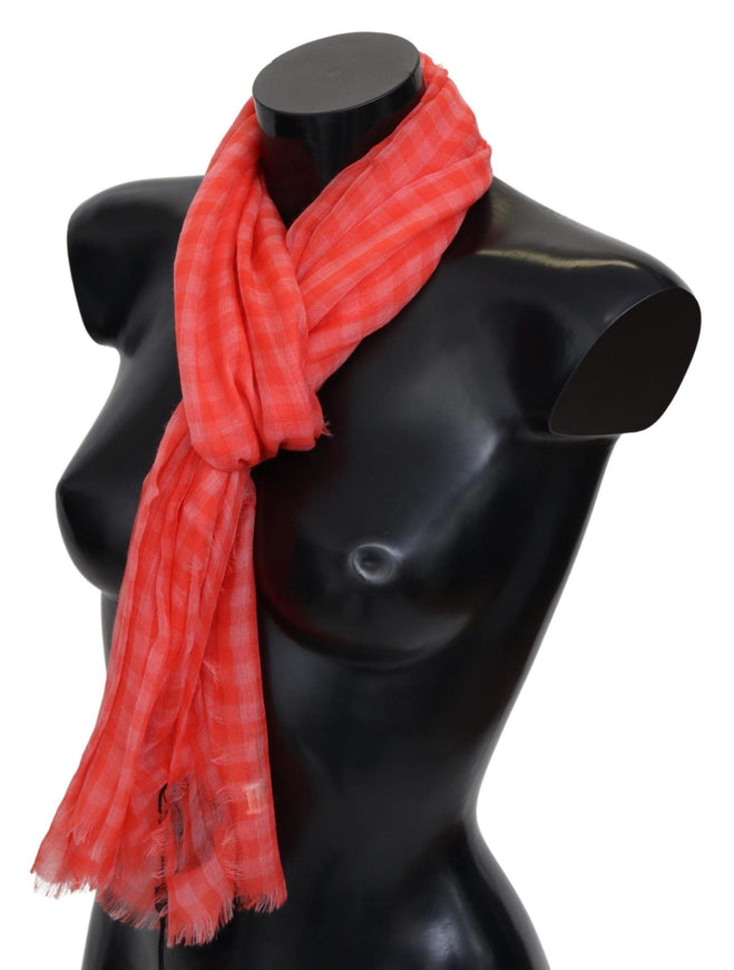 Missoni Orange Check Cashmere Unisex Wrap Fringes Scarf - Ellie Belle