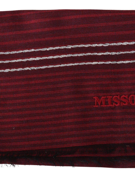 Missoni Red Striped Wool Blend Unisex Neck Wrap Red - Ellie Belle