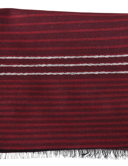Missoni Red Wool Striped Unisex Neck Wrap Shawl Fringes Scarf - Ellie Belle