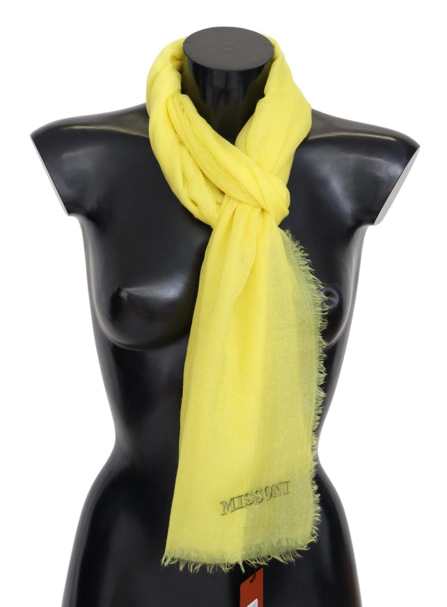 Missoni Yellow Cashmere Mesh Unisex Scarf - Ellie Belle