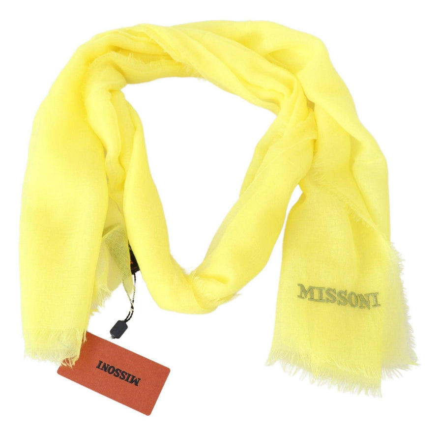 Missoni Yellow Cashmere Mesh Unisex Scarf - Ellie Belle