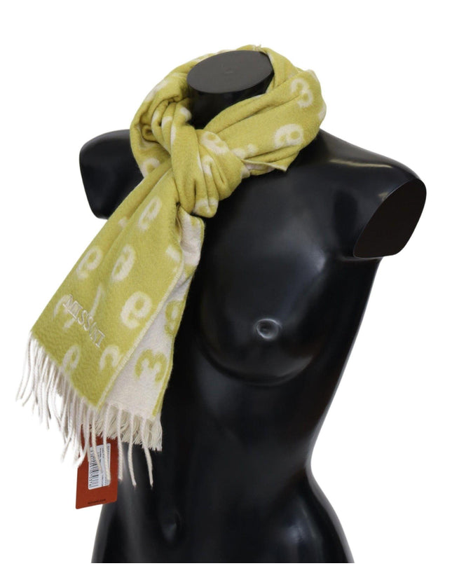 Missoni Yellow Green Cashmere Knit Wrap Fringes Scarf - Ellie Belle