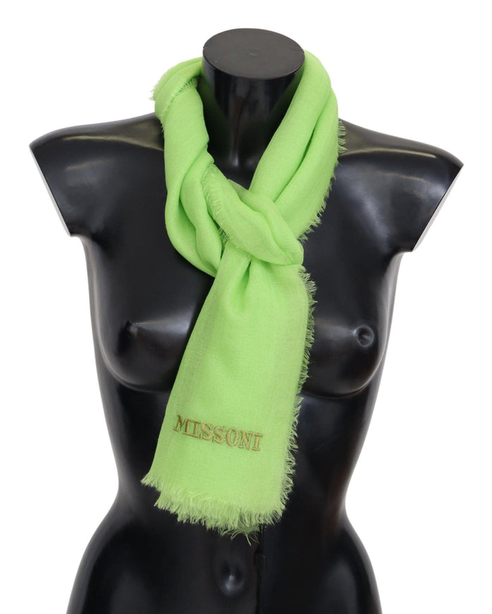 Missoni Yellow Green Cashmere Unisex Neck Wrap Scarf - Ellie Belle