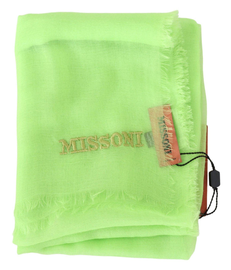 Missoni Yellow Green Cashmere Unisex Neck Wrap Scarf - Ellie Belle