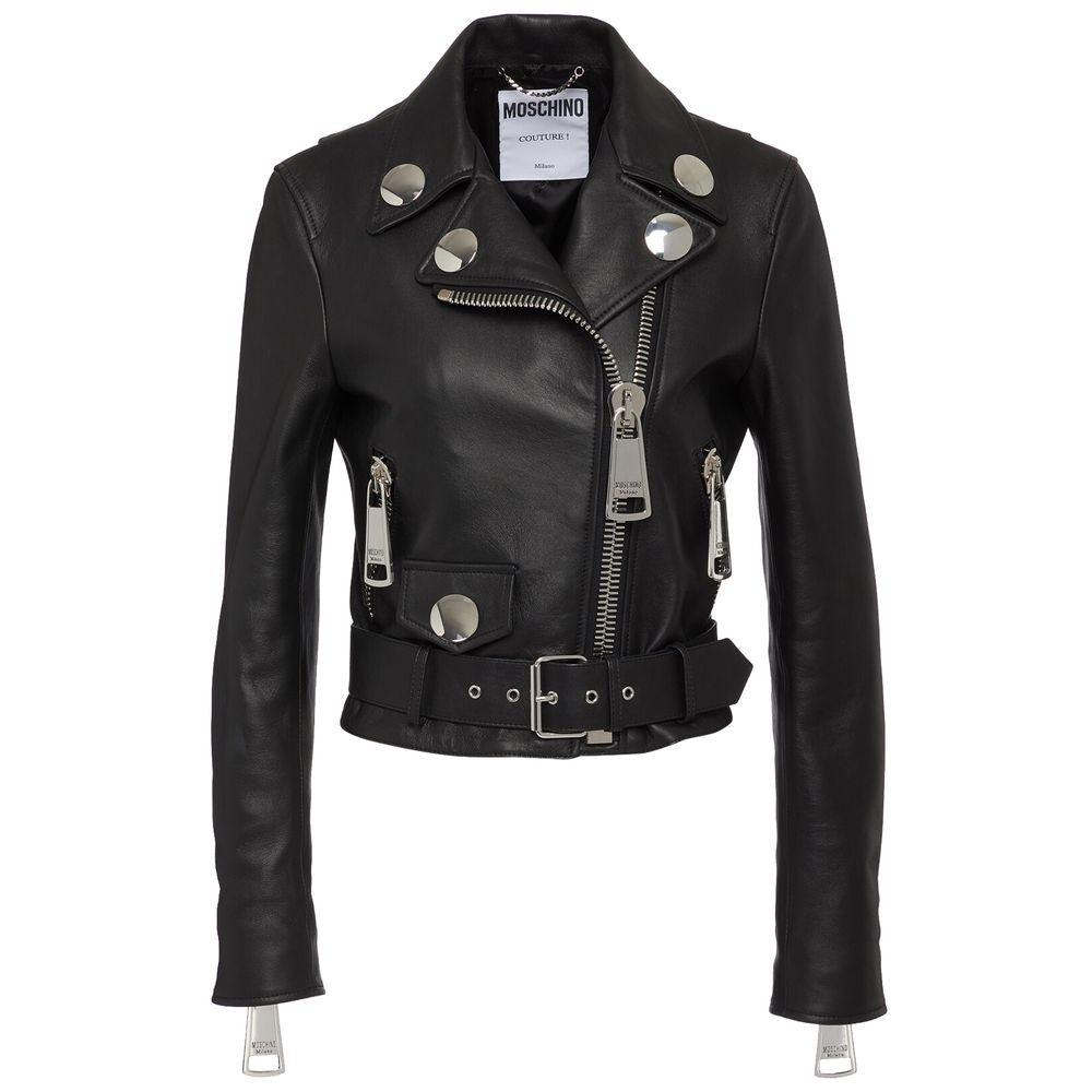 Moschino Couture Black Leather Di Pecora Jackets & Coat - Ellie Belle