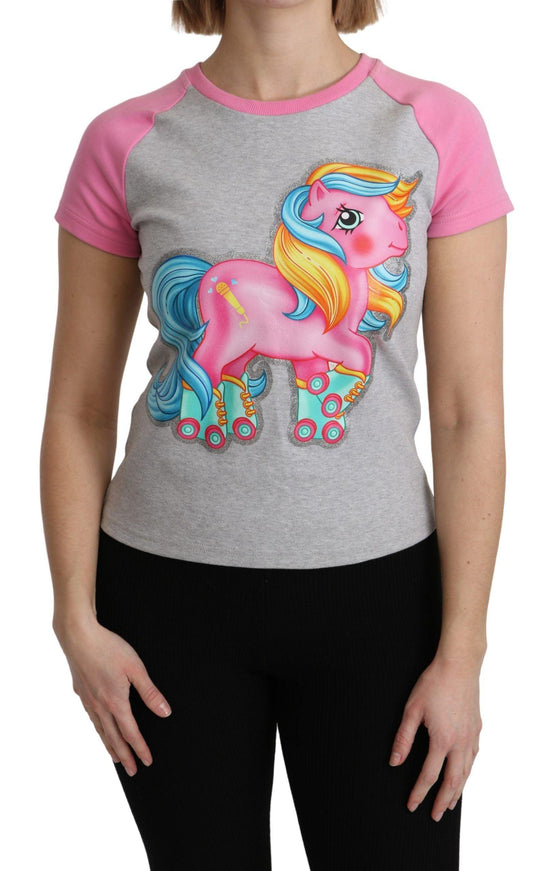 Moschino Gray and pink Cotton T-shirt My Little Pony Top