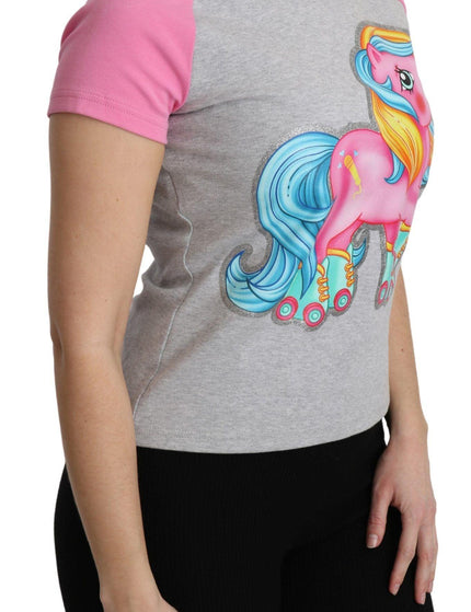 Moschino Gray and pink Cotton T-shirt My Little Pony Top - Ellie Belle