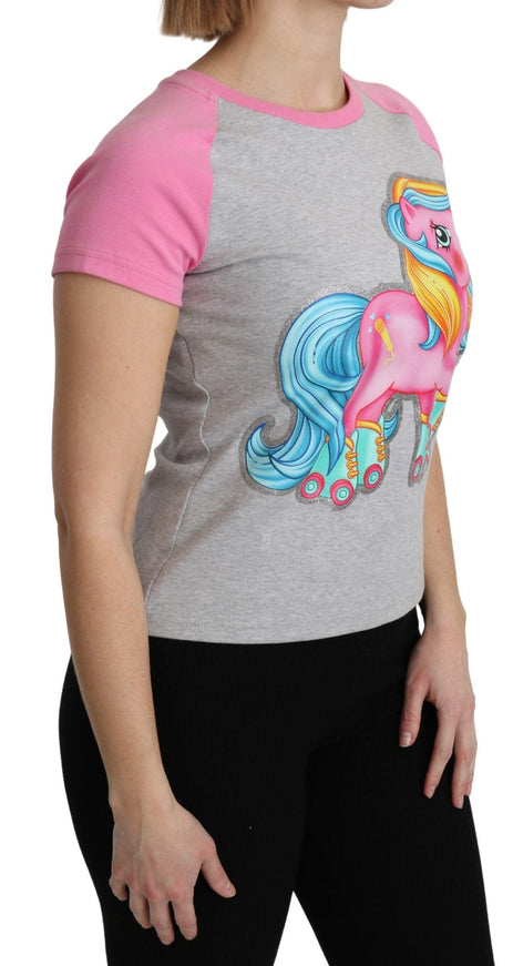 Moschino Gray and pink Cotton T-shirt My Little Pony Top