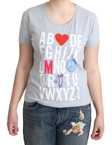 Moschino Gray Cotton Alphabet Letter Print T-shirt - Ellie Belle